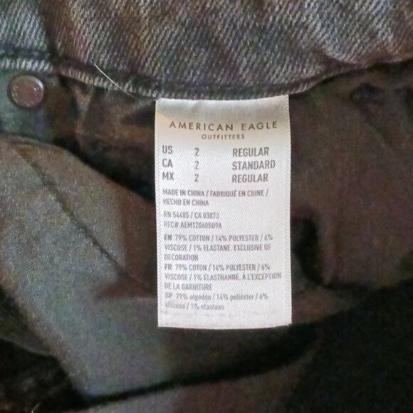 American Eagle Jeans Gray Denim Stretch Mom Jean Womens Size 2 - Picture 7 of 9